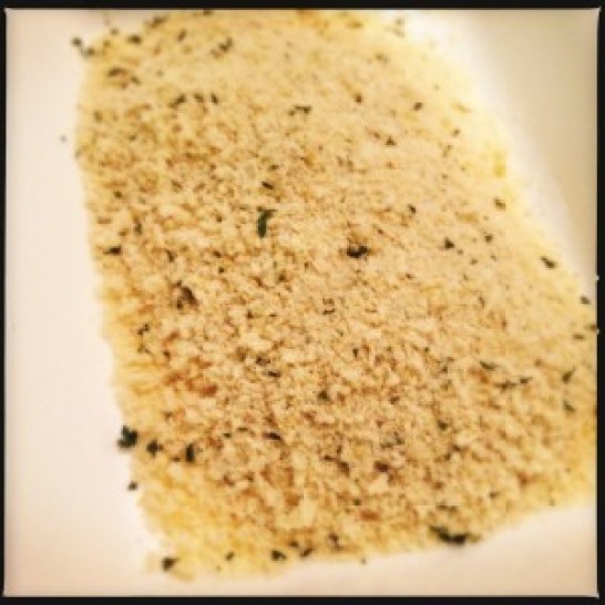 In a shallow dish, combine panko with a pinch of salt and pepper, and dried parsley